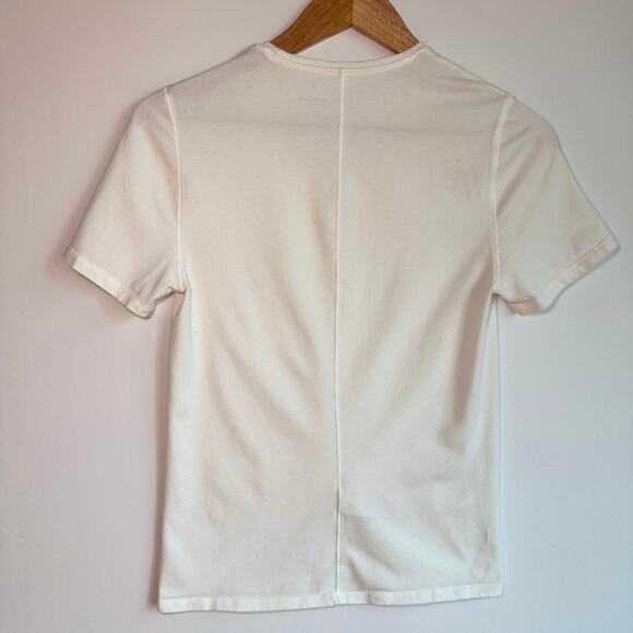 Everlane The Supima Form Crew Neck Tee Medium White Short Sleeve Cotton Jersey - Picture 2 of 13